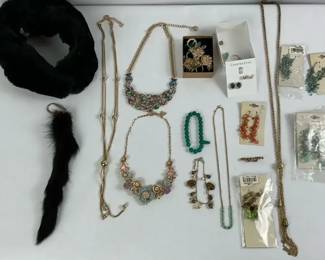 Fashion Jewelry Necklaces Earrings Brooches and Faux Fur Accessories