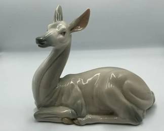 Tengra Spain Porcelain Reclining Deer Figurine