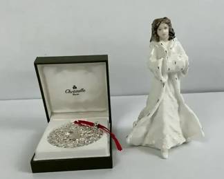Royal Doulton Christmas Day Figurine and Christofle Paris Angel Ornament
