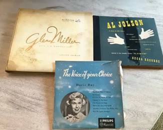 Glenn Miller Al Jolson and Doris Day Record Albums