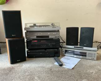 Sony Stereo Components Infinity and Advent Speakers Turntable DVD VCR CD Player