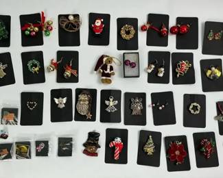 Christmas Holiday Brooches Pins and Seasonal Jewelry
