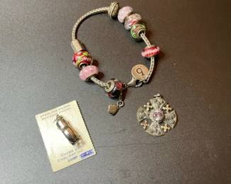 Brighton Charm Bracelet Sherman Cross Pendant and Jewelry