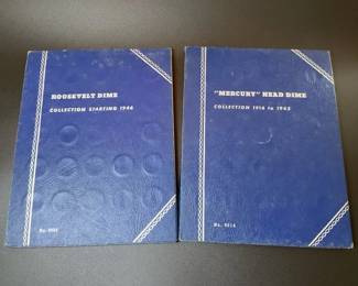 Roosevelt And Mercury Dimes Collection Book Incomplete