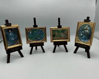 Goebel Artis Orbis Mini Porcelain Art Plaques with Easels and Box