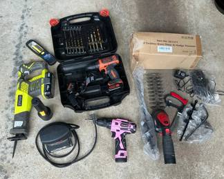Ryobi Reciprocating Saw, Black Decker Drill Cordless Garden Tool Lot