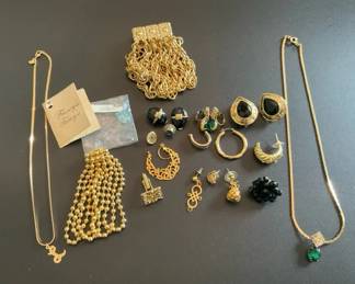 Gold Tone Fashion Jewelry Necklaces Earrings Bracelets and Brooches