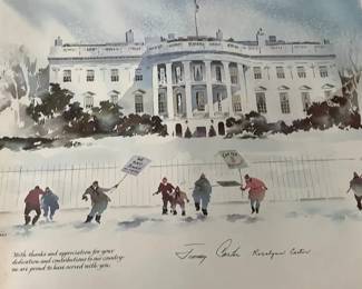 Jimmy Carter Rosalynn Carter White House Commemorative Print