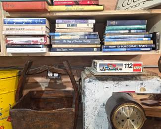 Books, Wooden Basket, Clocks