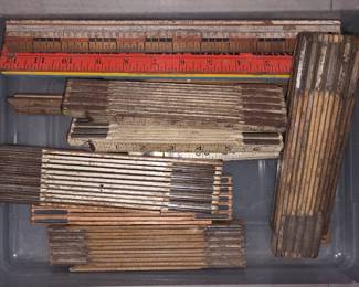 Vintage Folding Carpenter Wooden Rulers