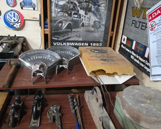 Vintage Tools, Planes, Odometers, Clocks, Man Cave