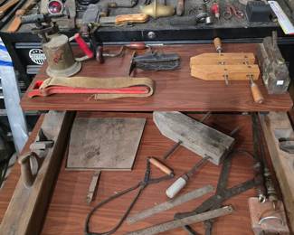 Vintage Tools, Clamps, Computer Desks