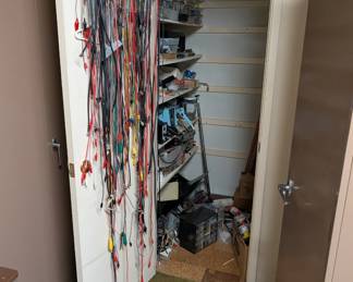 CLOSET FULL OF MISCELLANEOUS ELECTRICAL PARTS