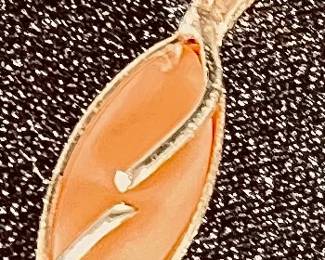 10k cabochon coral