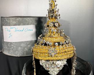 Thai chada head crown on stand in case