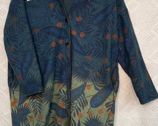 YESNO unique style and print coat with hood XL