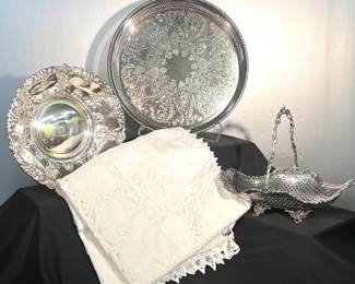 Battenberg lace table cloth