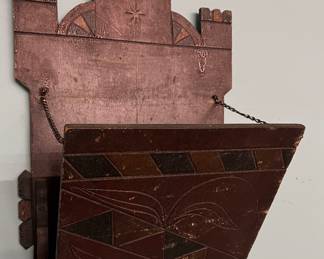 Victorian East Lake wall pocket- walnut