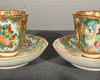Rose Medallion Demitasse cups and saucers