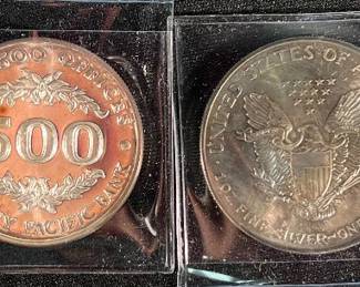 One troy ounce .999, 2000 Silver Eagle, one troy ounce  .999