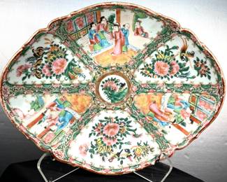 Antique Rose Medallion shrimp platter