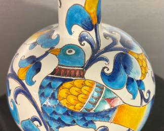 Italian majolica vase-signed