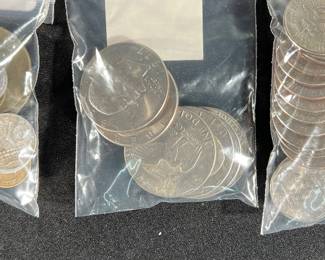 Foreign coins, Ike dollars, half dollars