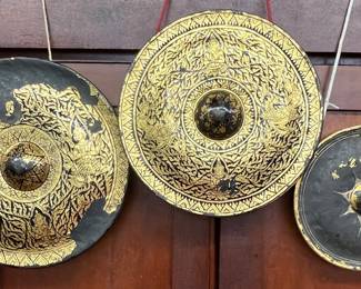 Thai temple bossed gongs
