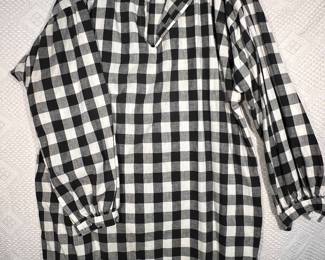 B&W checked shirt dress -2X