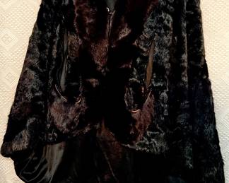 Black fur cape