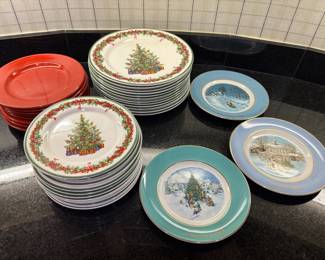24 Christopher Radko Holiday Celebration Plates Plus Wedgewood Collector Plate