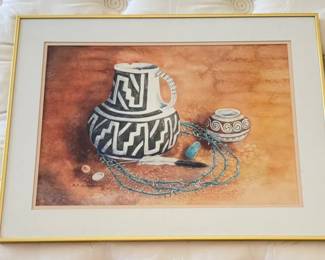 Ancient Treasure  Marty Le Messurier Signed Watercolor