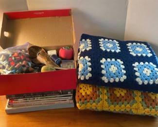Crocheted Throws  Sewing Lot
