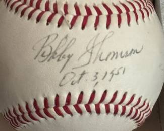 Bobby Thompson Signed Baseball Oct 3, 1951 Commemorative