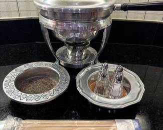 Vintage Fondue From Spain, Metal Bottle Coasters