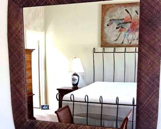 Rattan Square Mirror