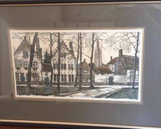 Old World Pen And Ink Signed