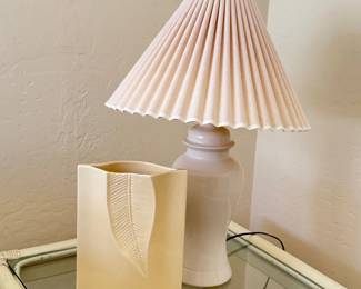 White Lamp  Ceramic Vase