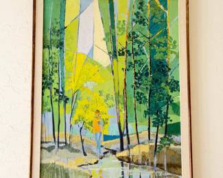 Signed Forest Painting