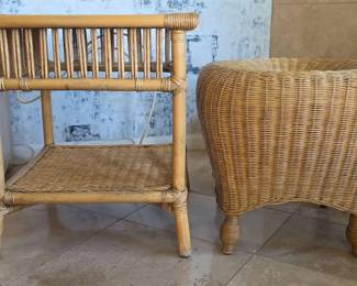 Rattan Side Table And Seat