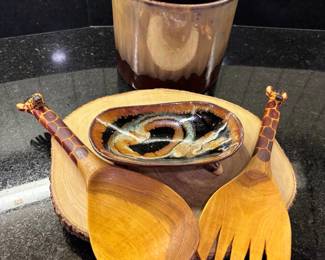 Handmade PotteryGiraffe Serving Utensils