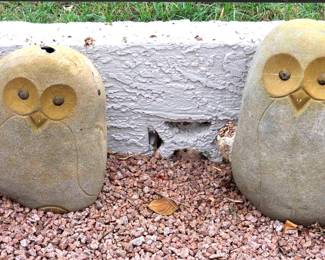 Two Concrete Owls