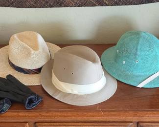 5 Hats  One Pair Of Mens Gloves