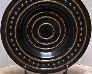 Large Metal Platter On Easel