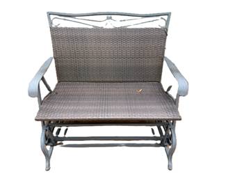 Metal and Wicker Glider Bench
