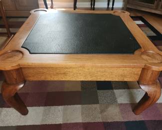 Leather insert coffee table