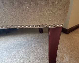 Tufted Wingback Accent Chair with Nailhead Trim second image
