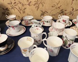 Assorted Vintage Porcelain Teacup, Saucer, and Mug Collection with Commemorative Plate third image