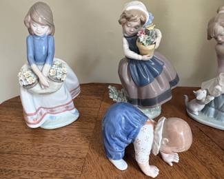 Collection of Lladro Porcelain Figurines, including Courtney and Royal Copenhagen Crawling Child second image