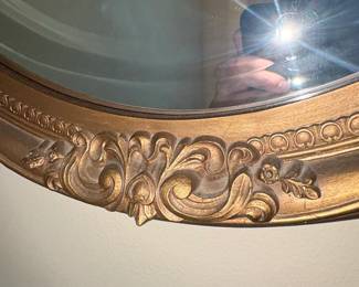 Vintage Ornate Oval Wall Mirror Intercraft Hollywood Regency Style second image